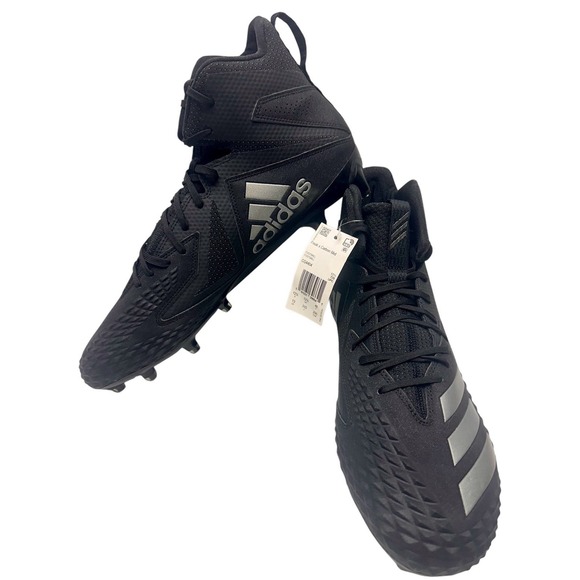 Adidas Freak X Carbon Mid Black Silver Football Cleats Men's Size 13 CG4404 NEW - Picture 1 of 8